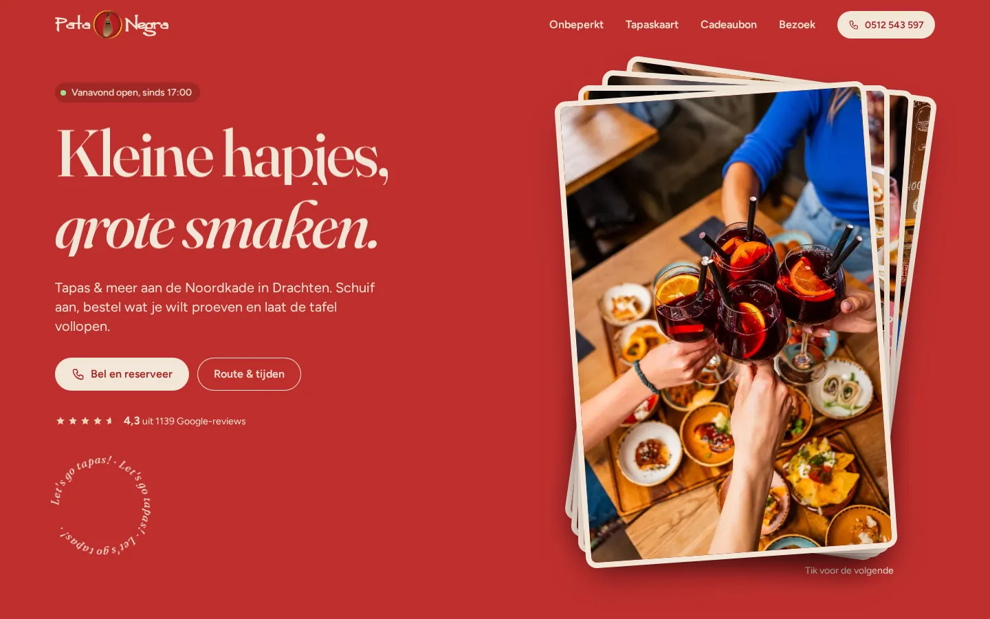 Richting A: rode pagina met een stapel eigen foto's